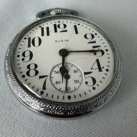 Antique Elgin National Watch Co. 1918 Pocket Watch *For Parts or Repair - Picture 2 of 13